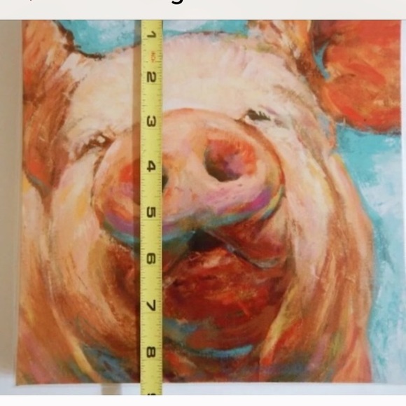 1 LEFT Pig Farmhouse Canvas Art - Picture 7 of 8